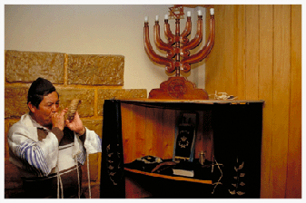 Agustin Araujo is President of the community of Inca Jews in Cajamarca, nearly 200 miles and 8,000 feet of elevation into the Andes from Peru’s northern coast. Because the isolated Cajamarca community had difficulty accessing any established Jewish entity, its members were forced to improvise. Every year during the High Holidays, Agustin blows the shofar he made by hand. Though one restaurant-owning family in the community donated funds to build a synagogue, the Inca Jews still must use a miniature Torah sent by relatives who emigrated to Israel over a decade ago.