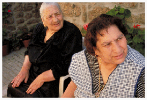Ana Melia Rodrigo (left) and her daughter, Mercedes Rodrigo Mendes, tell stories and sing songs from the Marrano days. After a lifetime of practicing their family traditions in secret, it was not easy to adjust to open, modern Jewish practice.