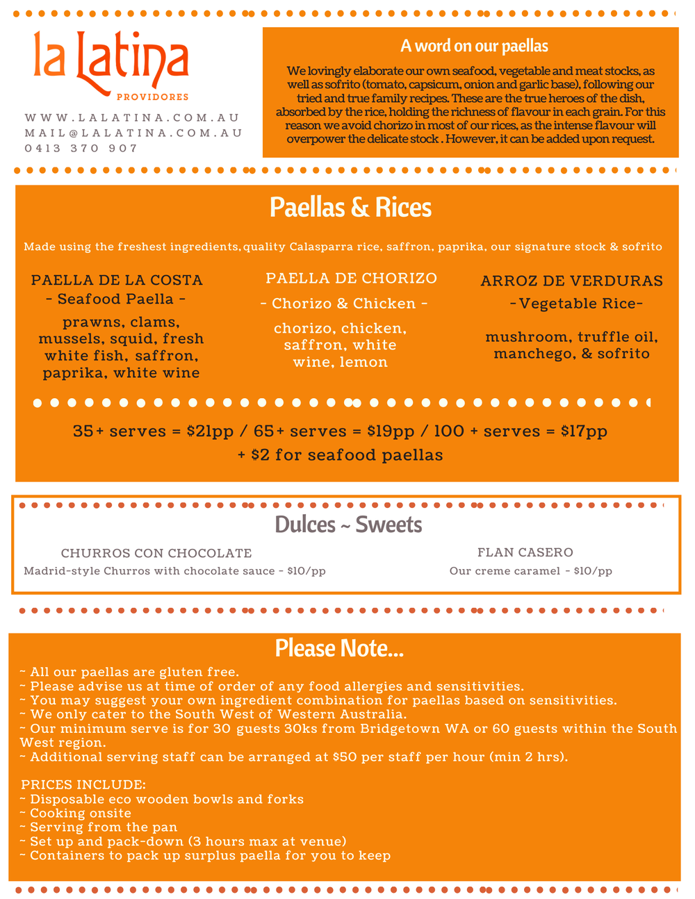 Best Authentic Spanish Paella Wedding Catering for Margaret River