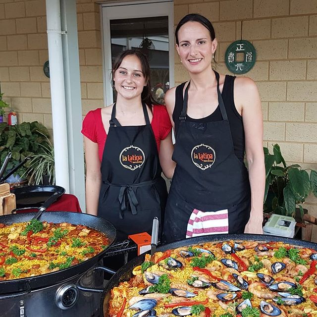 We make an efficient team-  rock up,  seemlessly set up our decorative paella stall and get to cooking. Before you know it,  paellas are bubbling and ready to serve.