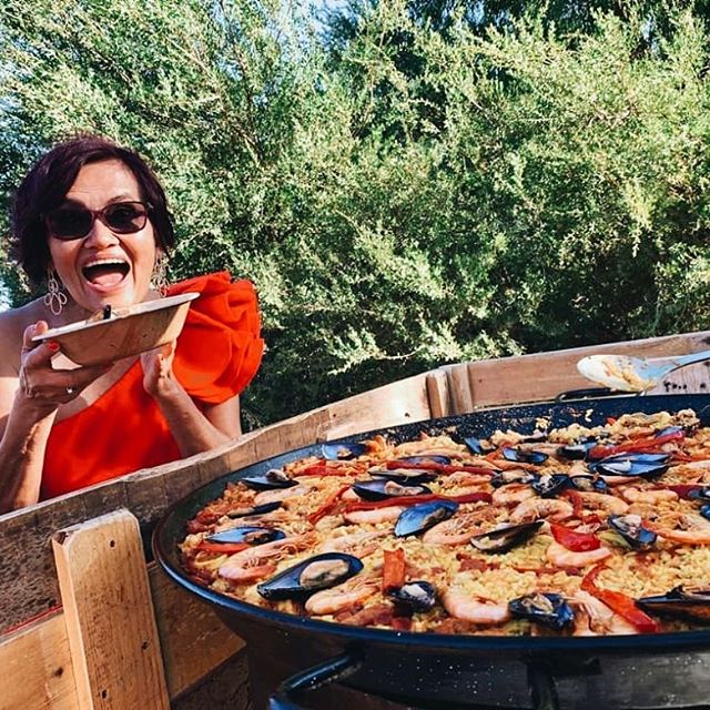Mama of the Bride... overjoyed for her daughter and excited for.... paella!