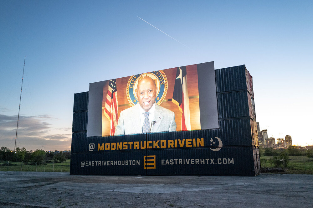  Mayor Sylvester Turner sent his congratulations to the Good Brick Award winners by video /  photo by Daniel Ortiz  