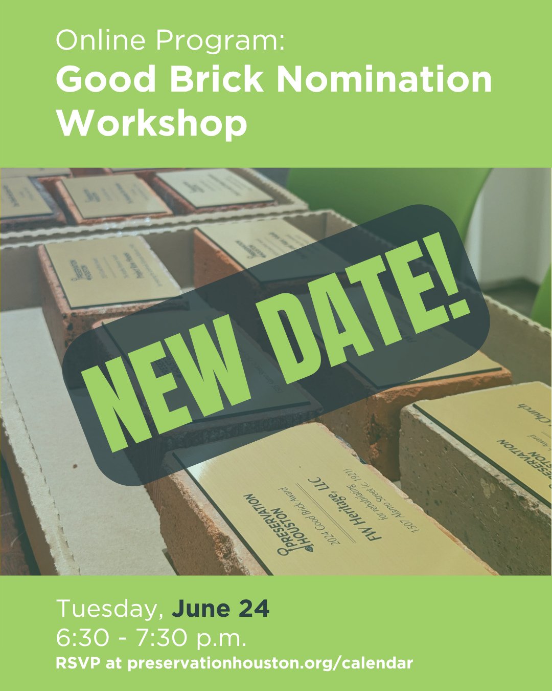 NEW DATE: Interested in submitting a project for the 2026 Good Brick Awards? Join PH Programs Director Jim Parsons for a free online workshop at 6:30 p.m. Tuesday, June 24. The session will walk you through the nomination process and offer practical 