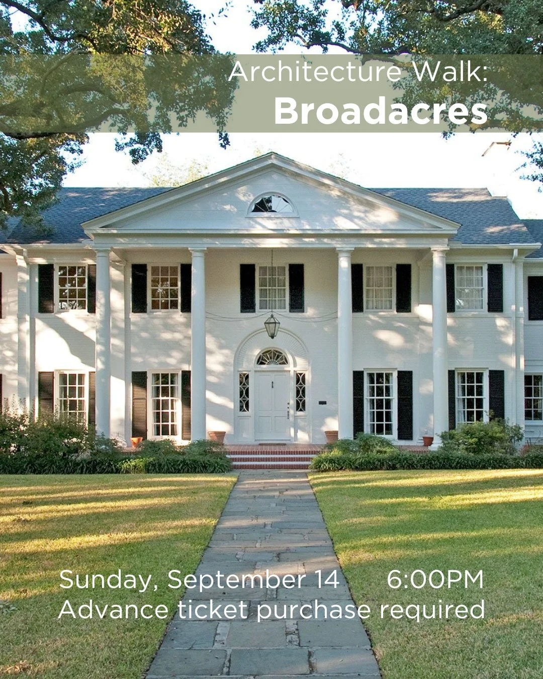 Broadacres was one of several residential neighborhoods developed near Rice University in the early 20th century. Its breathtaking oak all&eacute;es and formal landscaping were designed by William Ward Watkin, supervising architect of the Rice campus