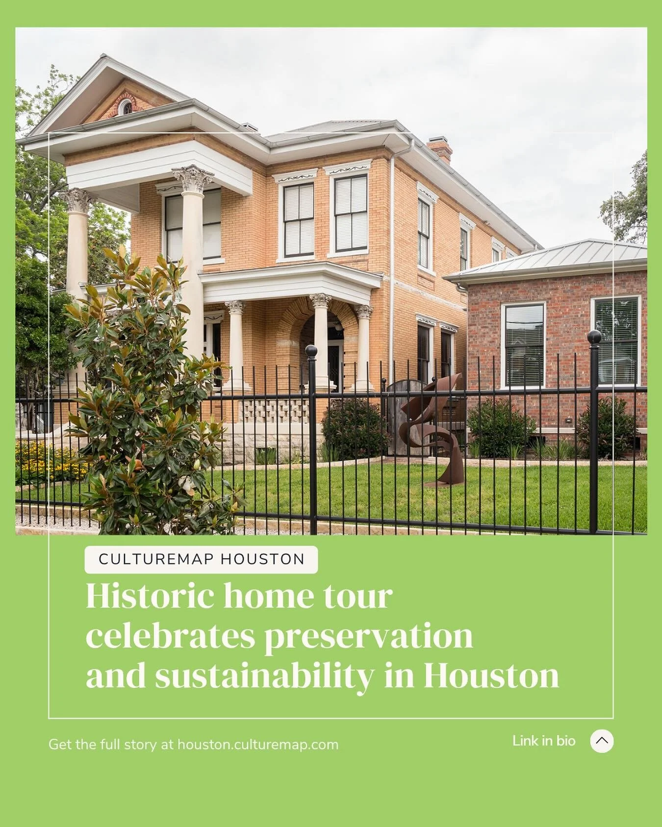 We&rsquo;re thrilled to be featured by @CultureMapHou for our upcoming 2025 Good Brick Tour! Homeowners across the four tour locations shared their favorite details about their homes, from original built‑in cabinets and three‑brick‑thick historic wal
