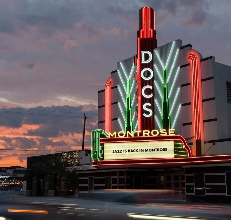 🎷 November Happy Hour at @docs_houston! 

Join @pierbeam this Wednesday, November 19 from 6&ndash;8 PM as we check out Doc&rsquo;s, the brand-new jazz supper club inside the historic Tower Theater! Built in 1936, the Tower has lived many lives, and 
