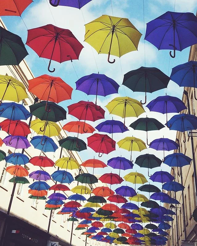 New Southgate are with umbrella art instalation
