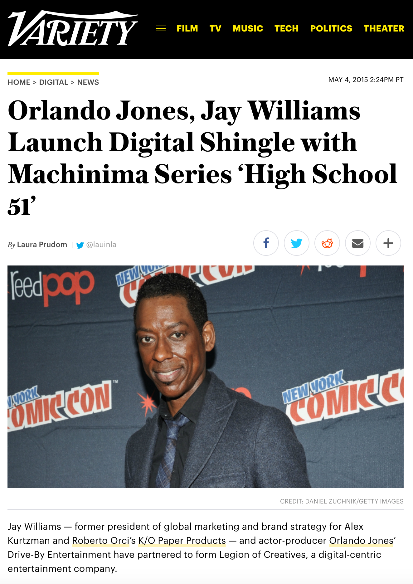 Variety Exclusive: Orlando Jones to launch new digital company 