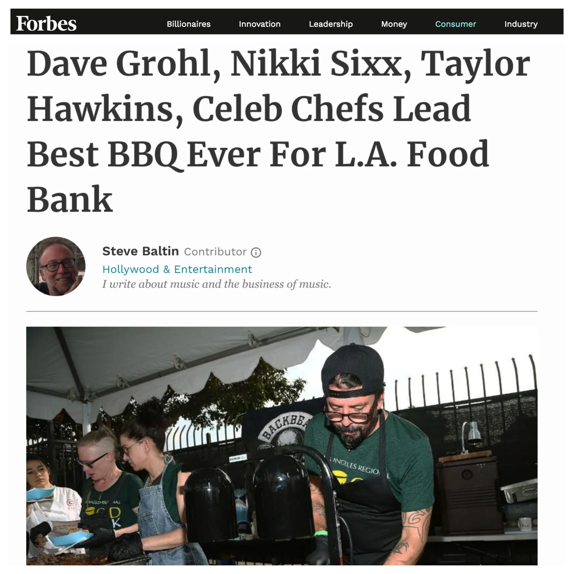 Forbes highlights all-star chef and music event Eat, Drink, and Support