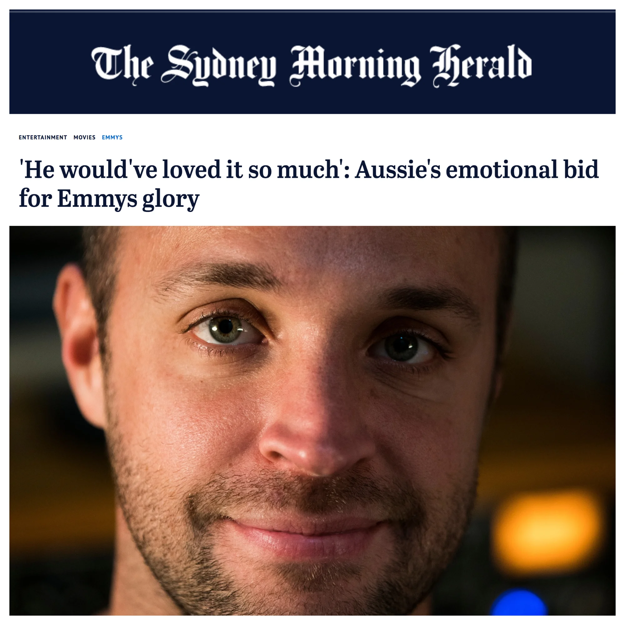 Sydney Morning Herald speaks with Emmy nominee Jasper Leak