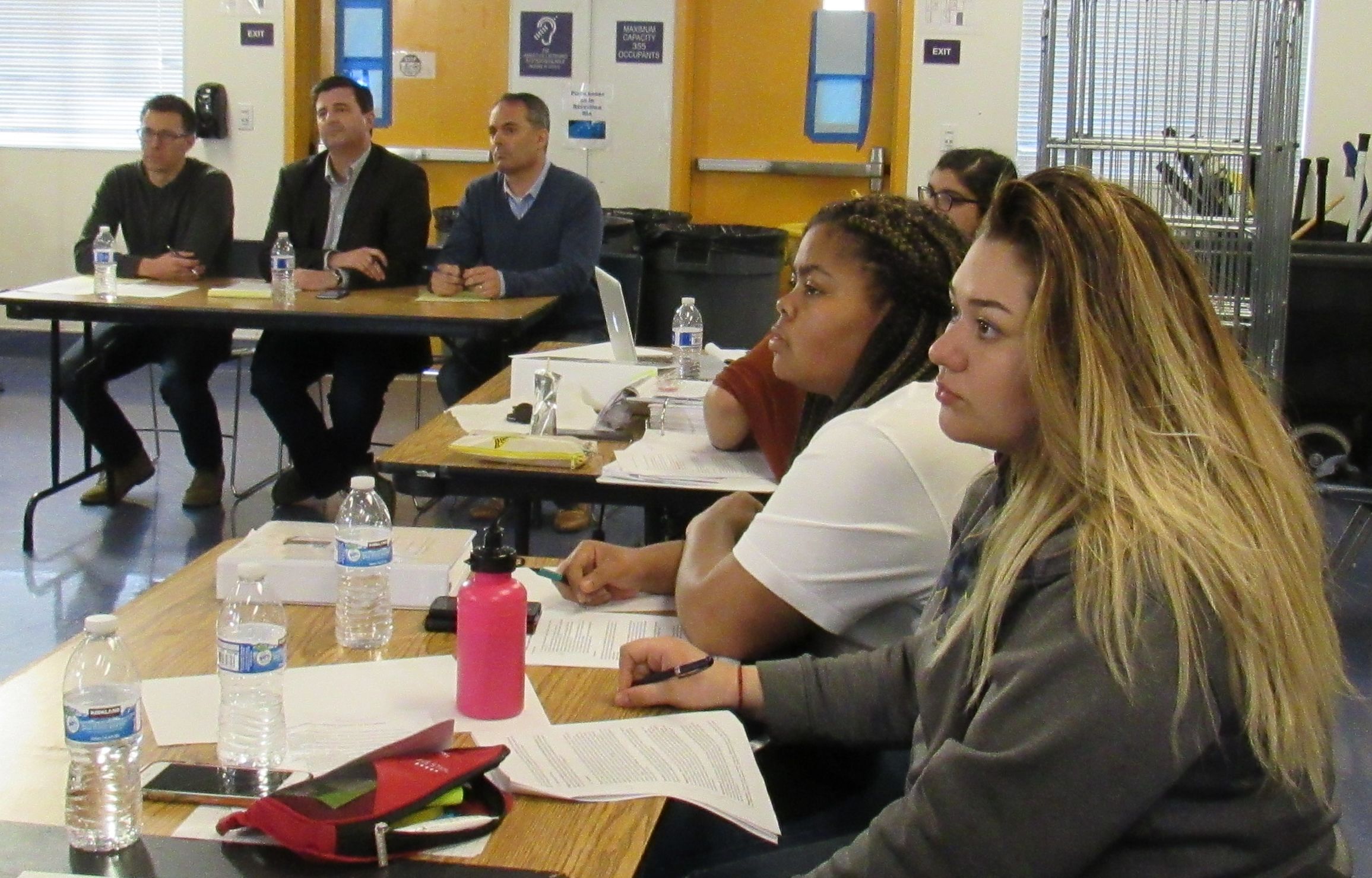 Students practiced for their Moot Court Presentation coming up later this month