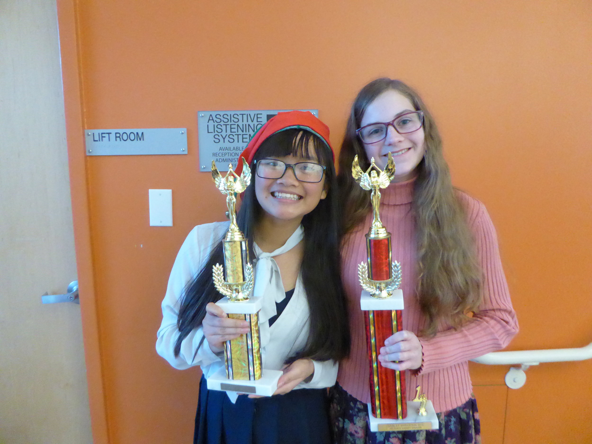 Kim and debater partner Abby took home top honors at the Aaron Thomas Invitational last December