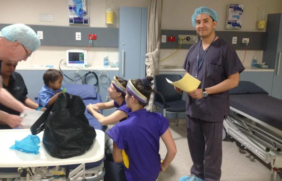 Starlight Captains in action with ENT Surgeon Jafri Kuthubutheen at Hedland Health Campus.