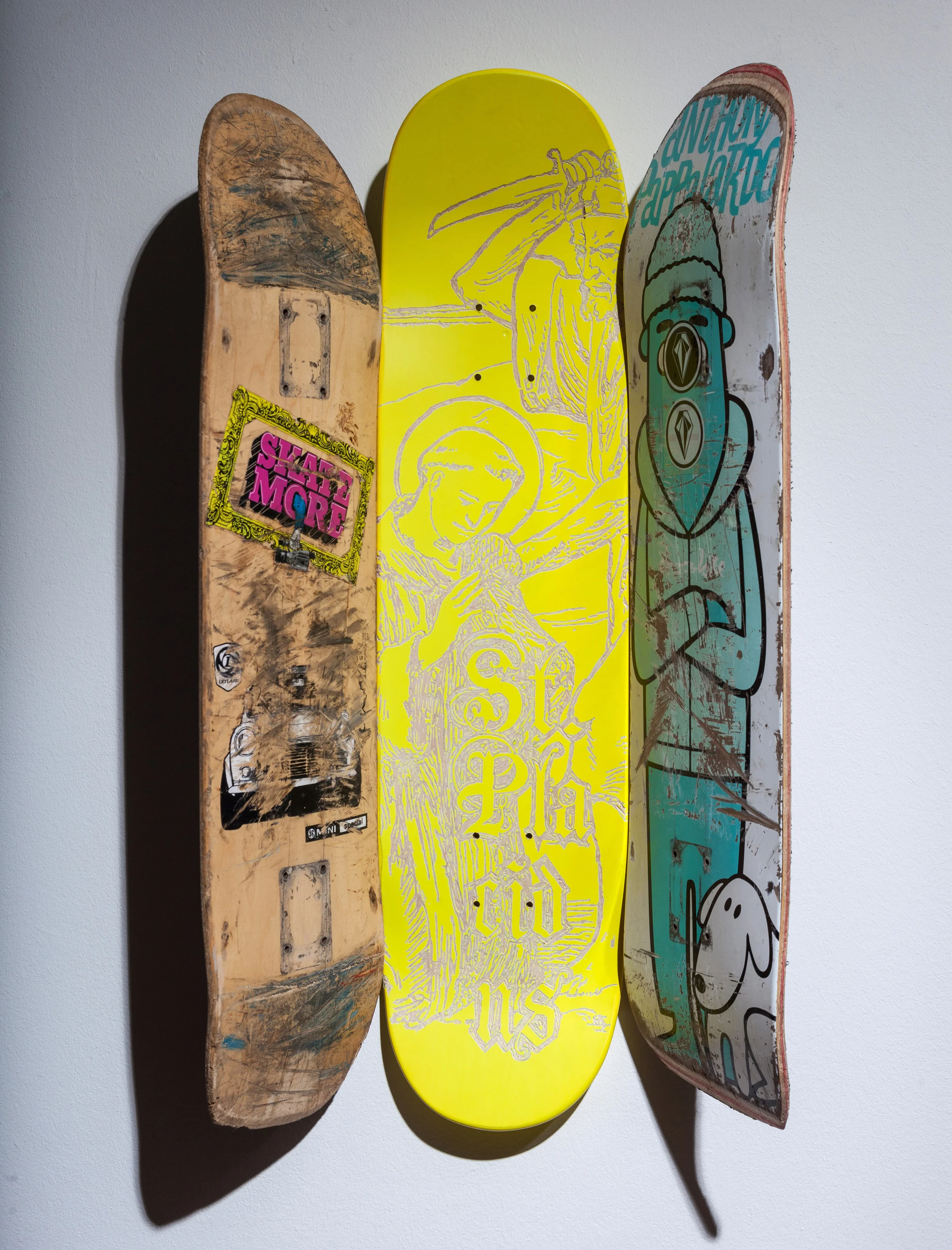  Hausaltar St. Placidus  Gravur auf Blankdeck, Skatedecks, 65 x 85 cm, 2014  