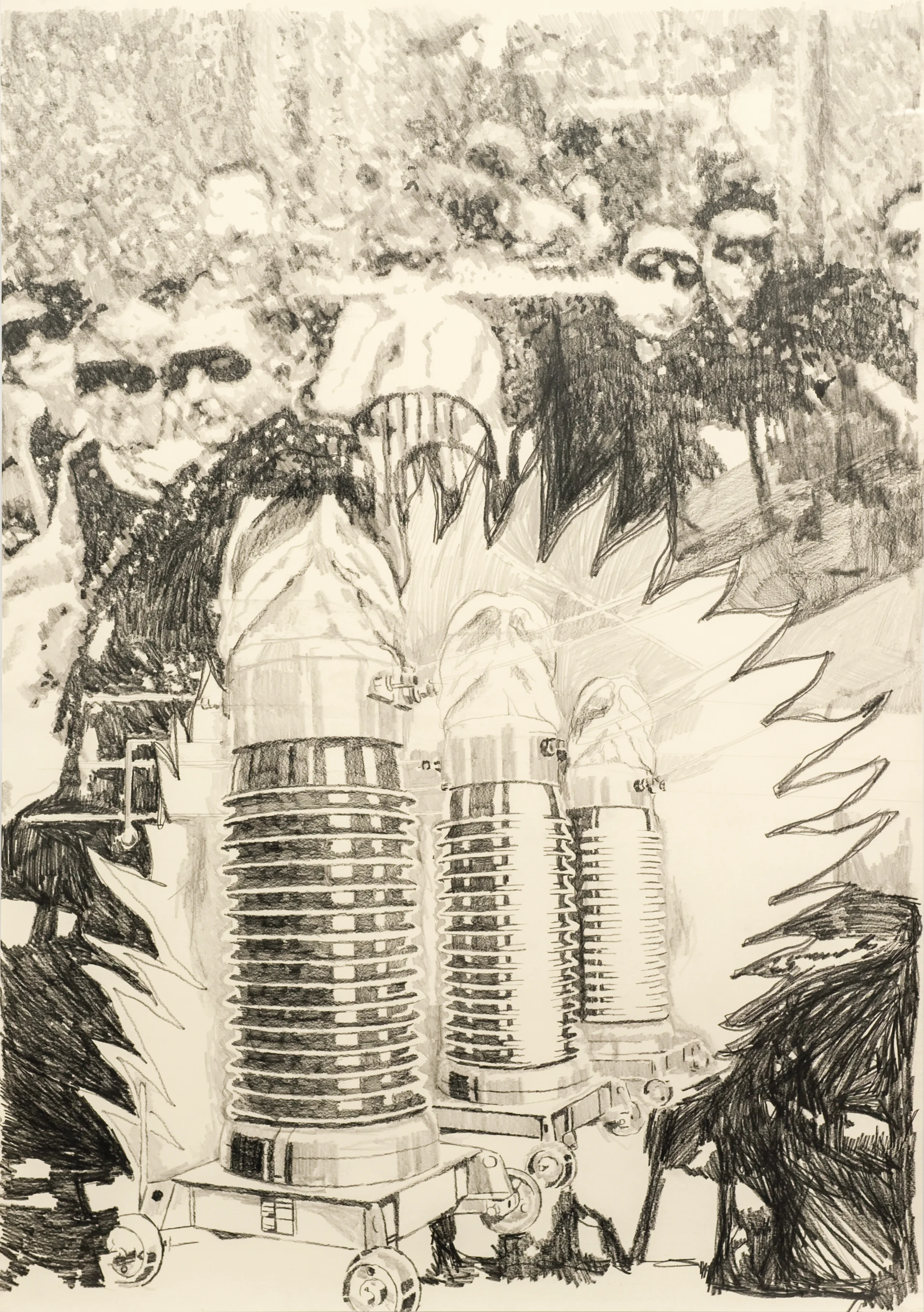  Drei gute Gründe für ein Comeback  pencil on paper, 88 x 124 cm, 2010  
