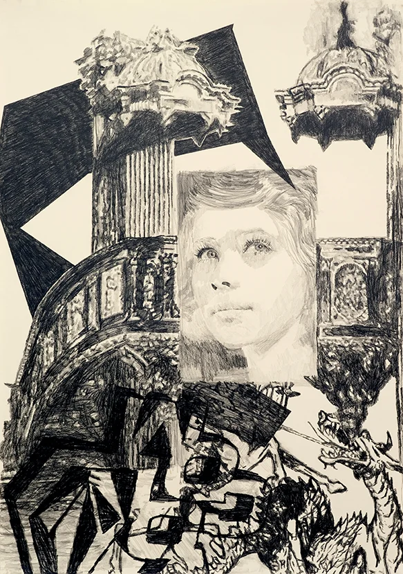  Last Night Sankt Georg Saved My Life  pencil on paper, 88 x 124 cm, 2010  