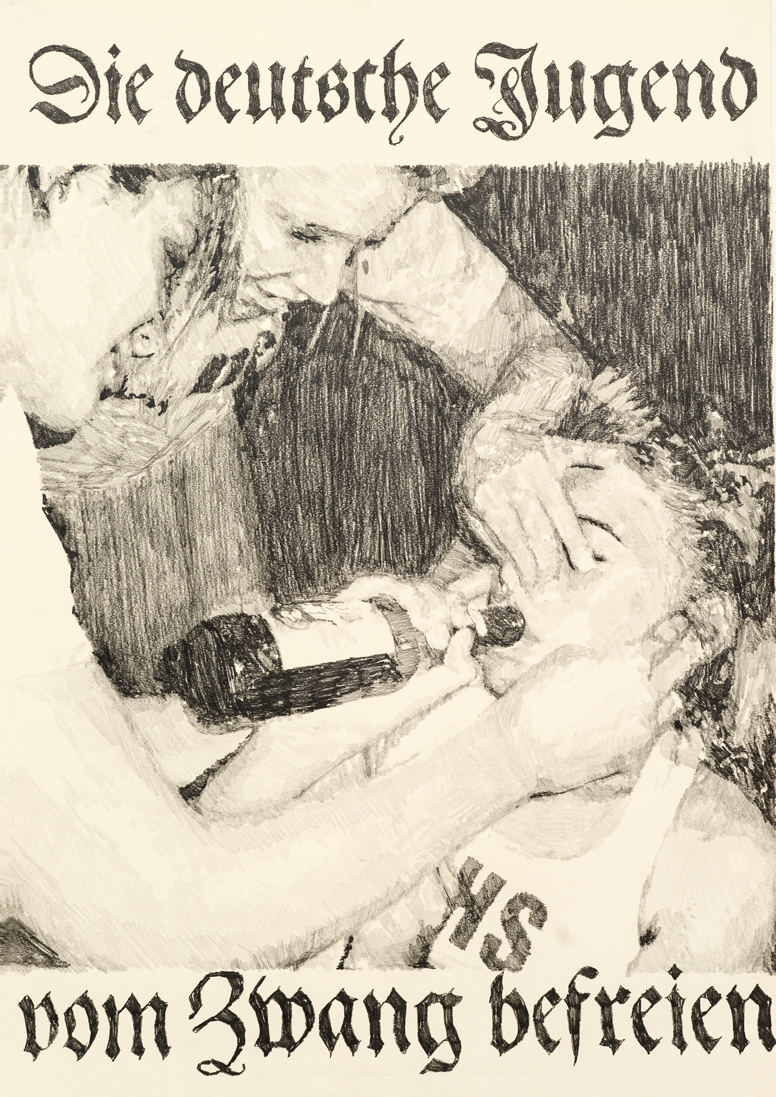  Die deutsche Jugend vom Zwang befreien  pencil on paper, 70 x 100 cm, 2010  