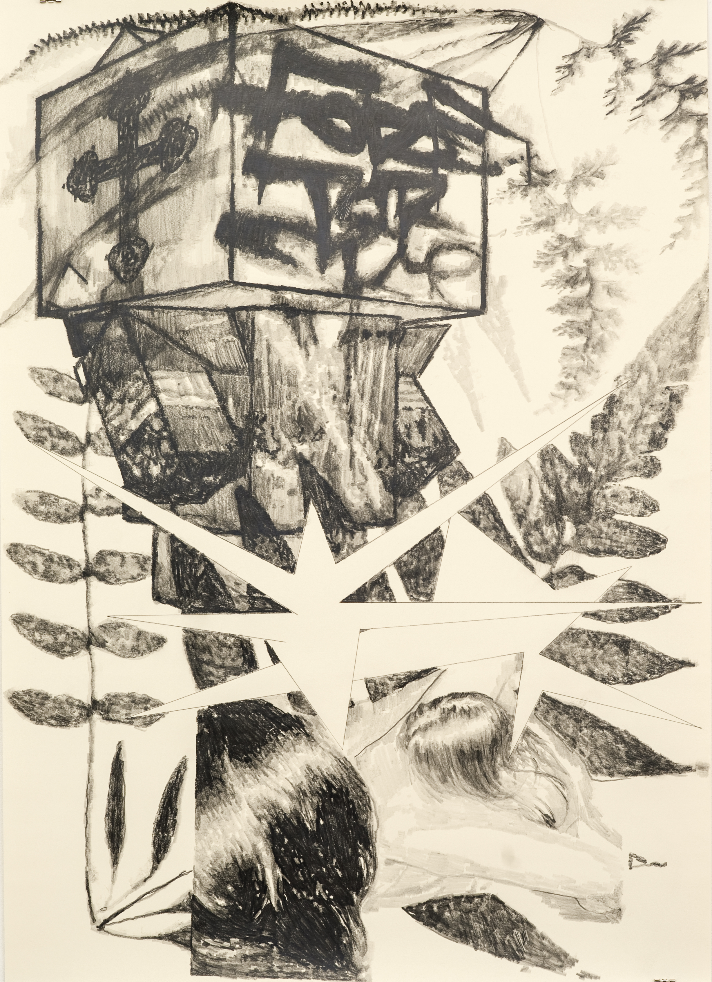  L‘École sans Dieu  pencil on paper, 48 x 63 cm, 2013  
