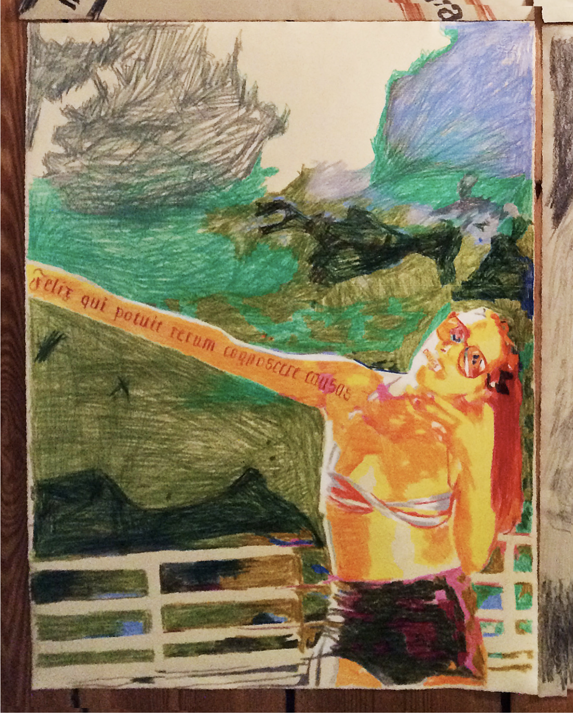  Felix qui potuit polychrome on paper, 48 x 63 cm, 2015 