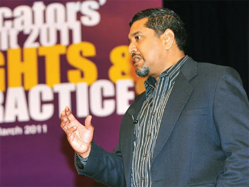 Sadasivan speaks on the importance of moral leadership over managerial leadership. PHOTO: Impactus! Pte Ltd