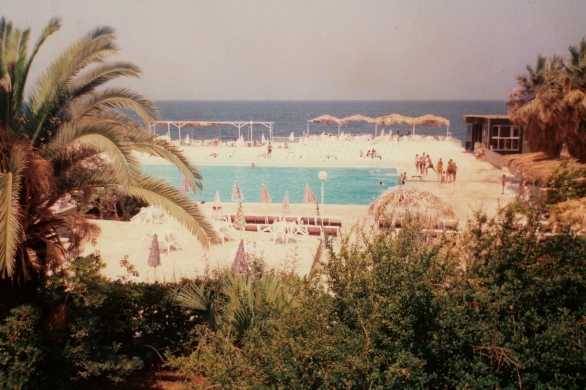 pool view from rezkallah's balcony, santa theresa playa, okaibe, lebanon, 1987..jpg