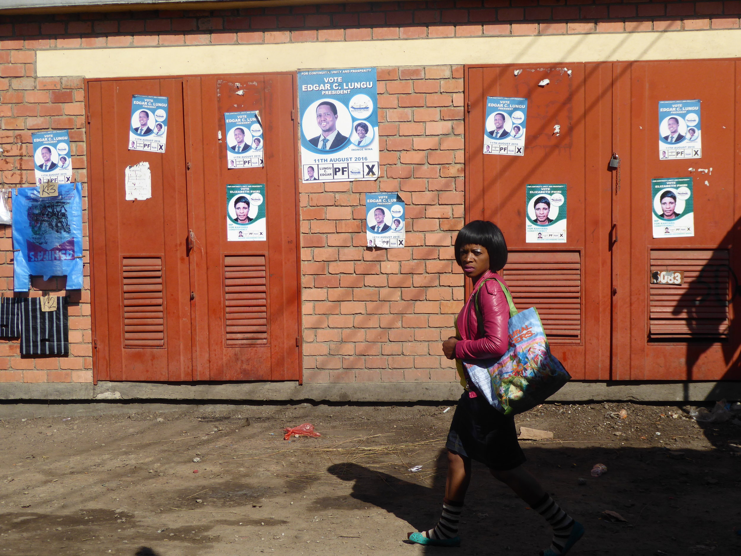 Election campaign posters in Lusaka, Zambia Photo: Wendy Willems