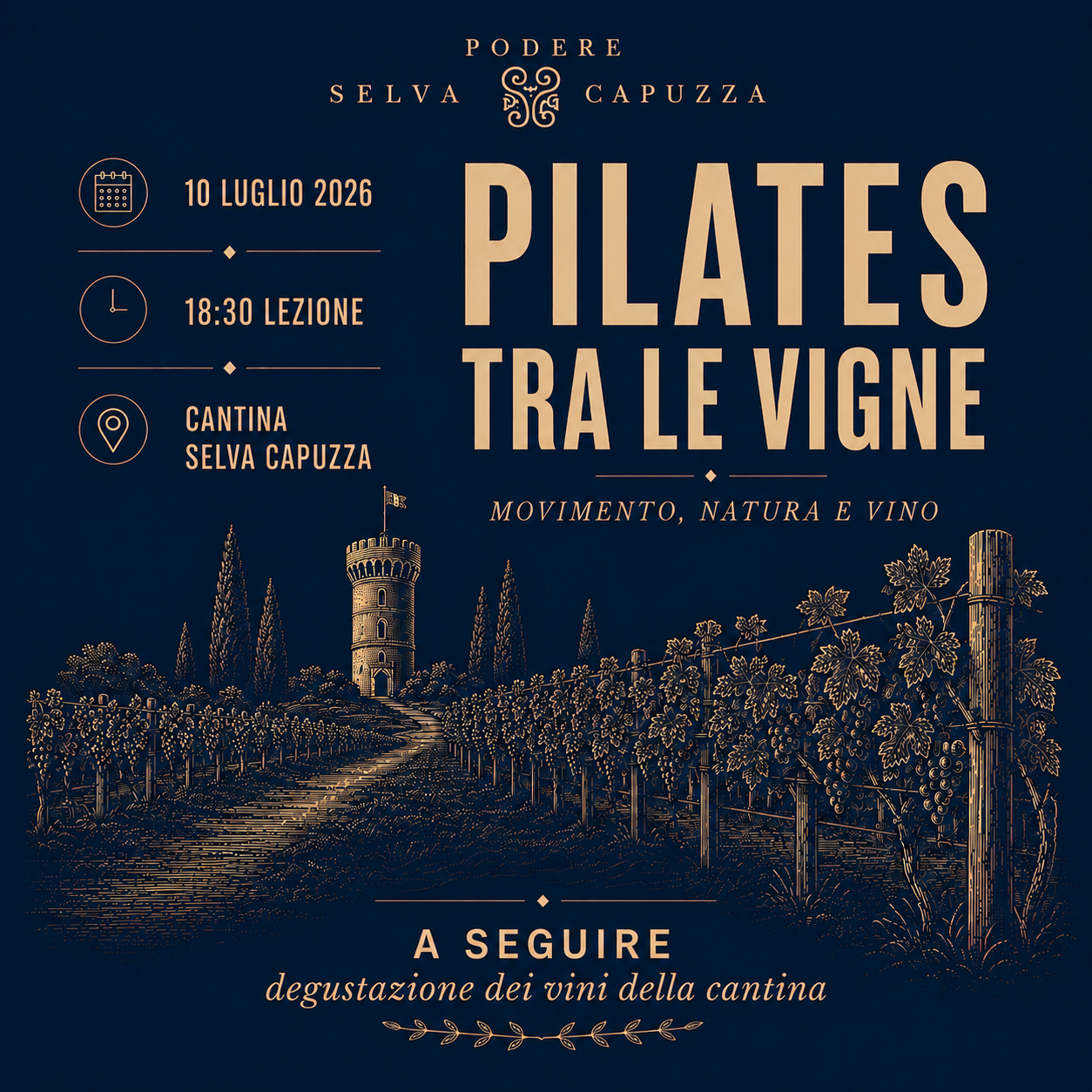 Pilates in the vines and wine tasting