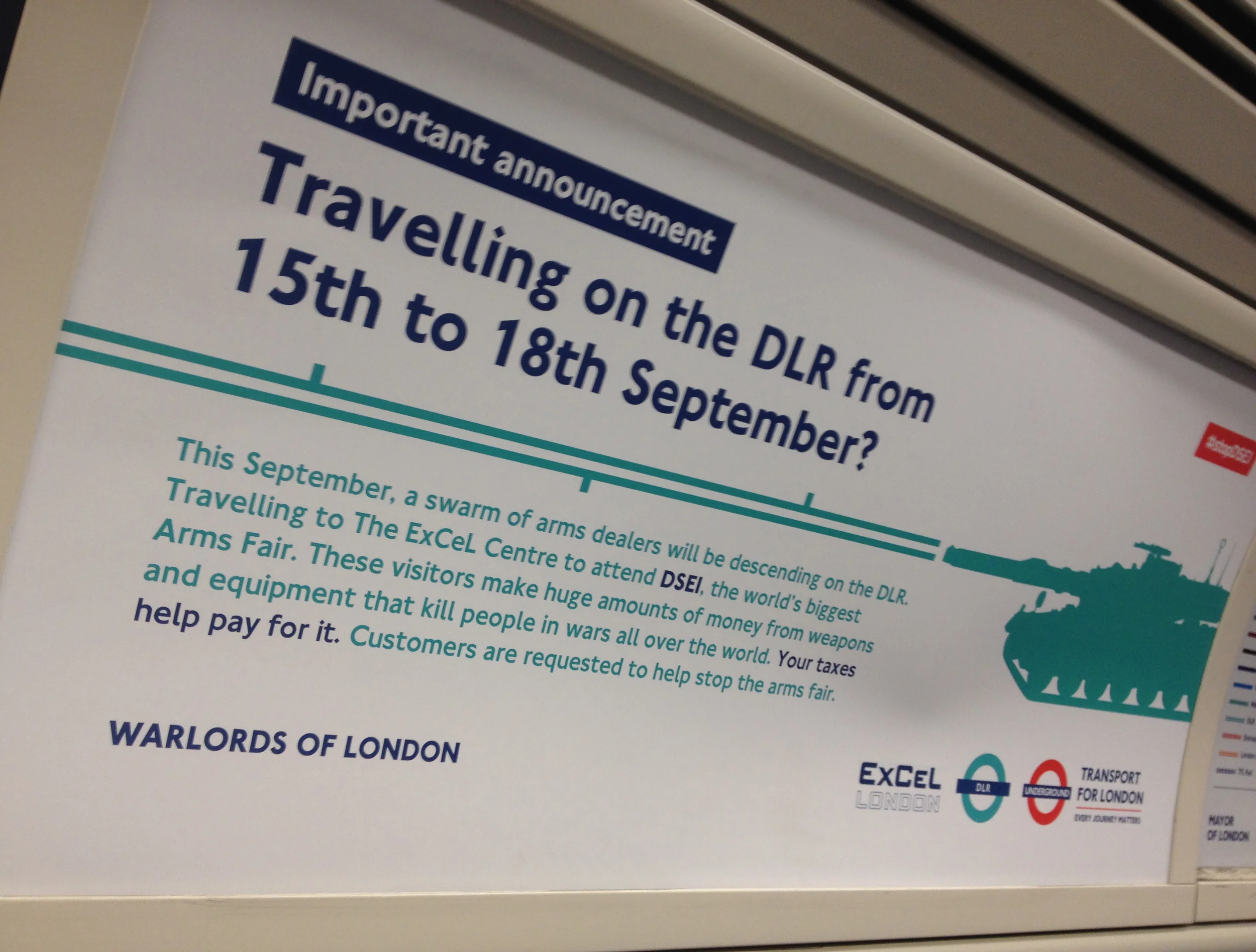 Subvertising London Arms Fair Matt Bonner Revolt Design Brandalism