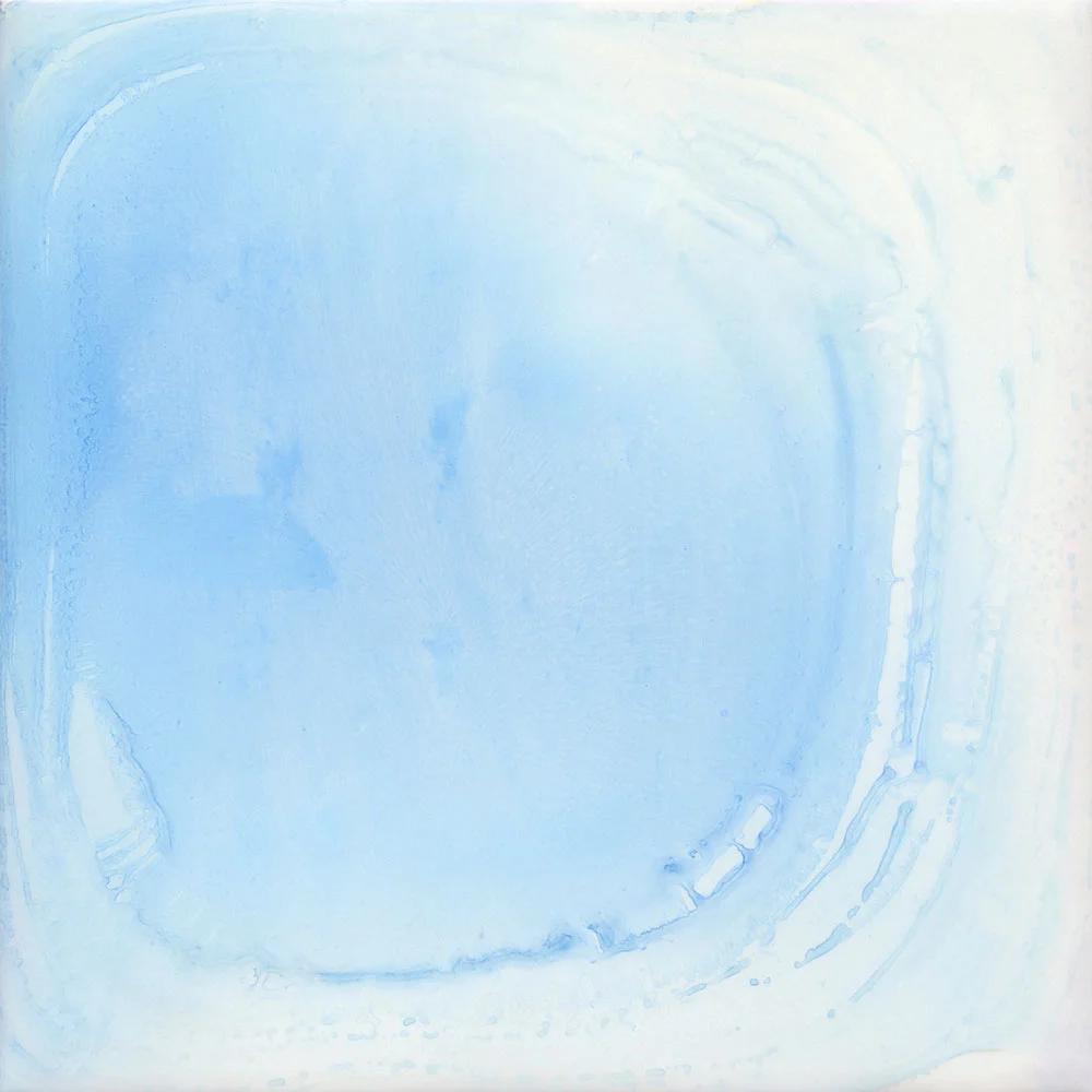 sky blue - 20x20 inch painting on metal