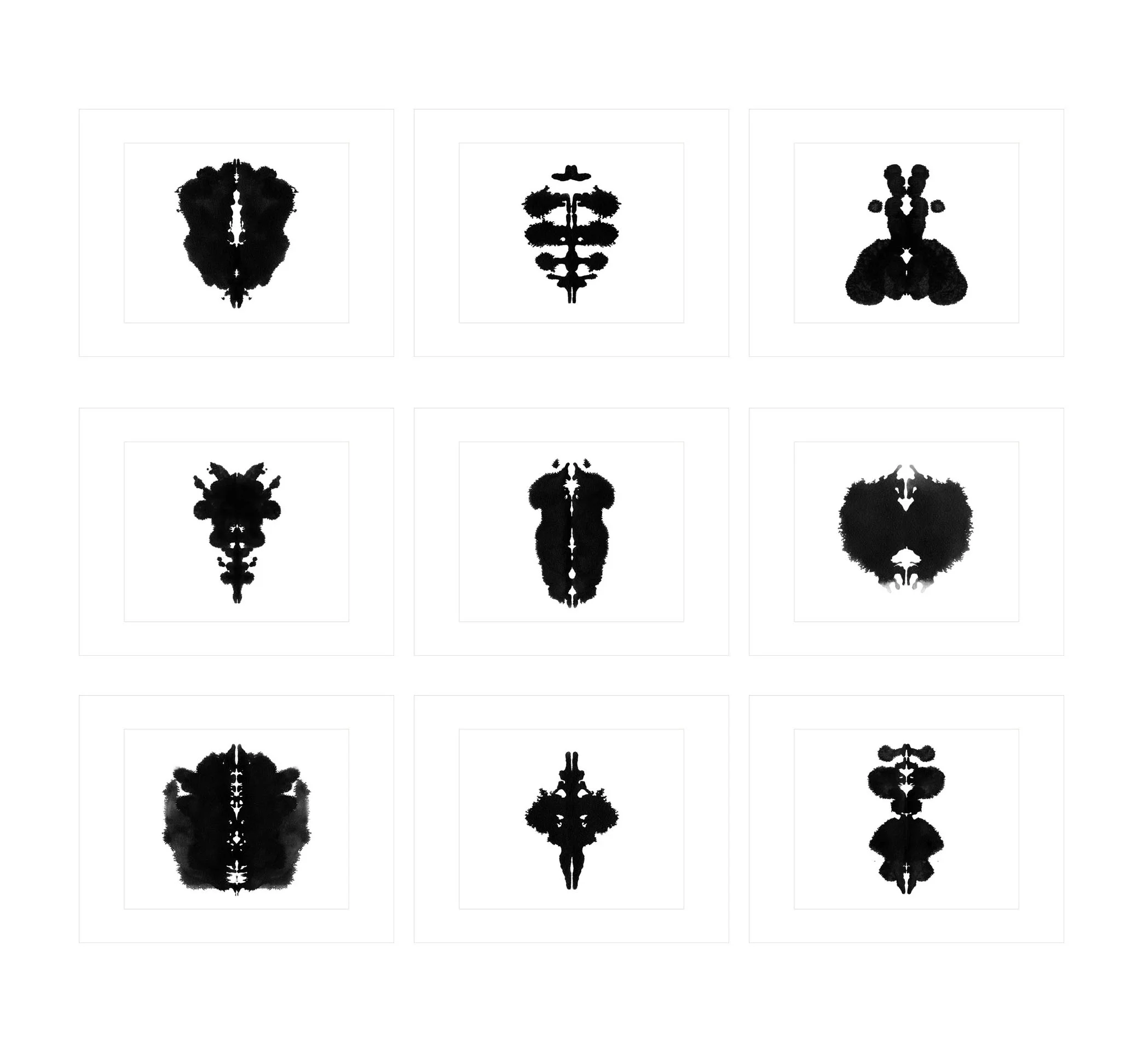 Ink blots - set of 9