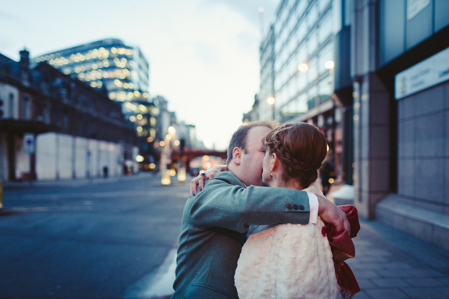 Bride and groom portrait, Holborn Viaduct, London