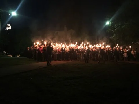 White supremacist rally in Virginia, 2017.