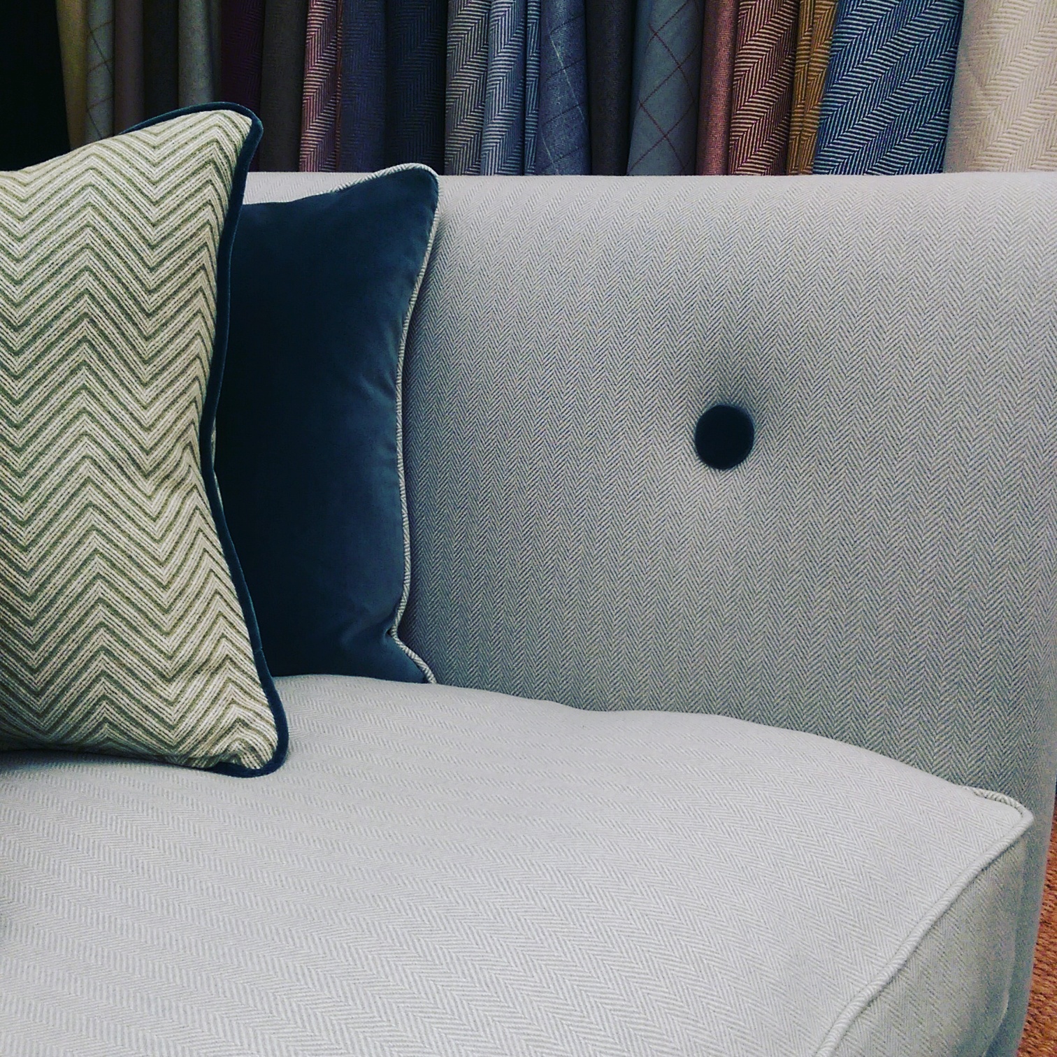 Piping is a key for marrying different fabrics and textures. It's such a small detail but makes all the difference.