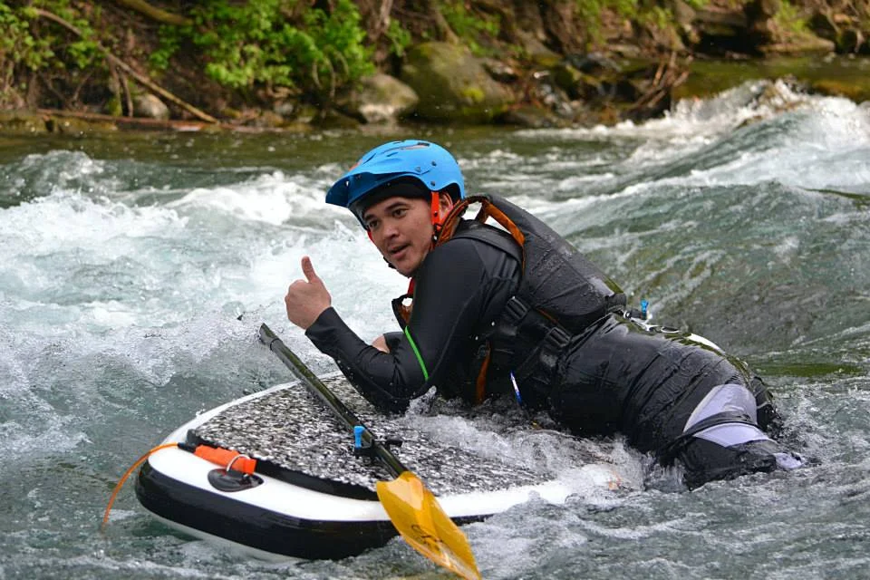Thierry Doizon hitting the rapids