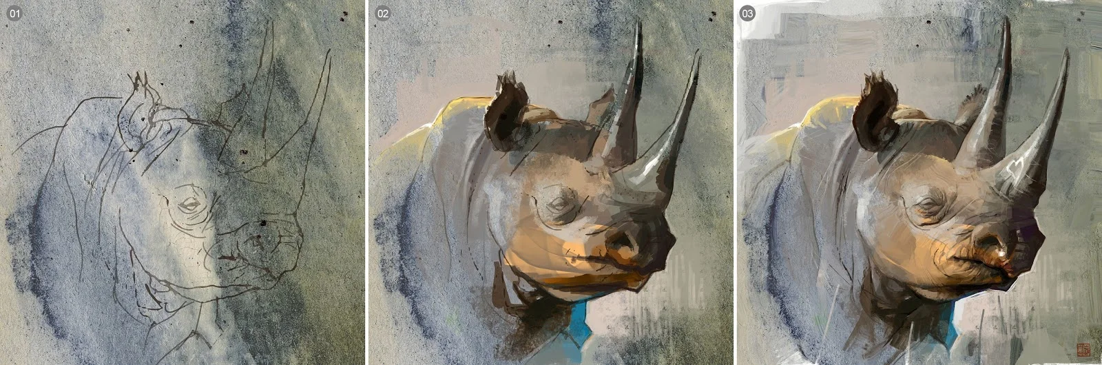 Rhino art prprocess by Thierry 