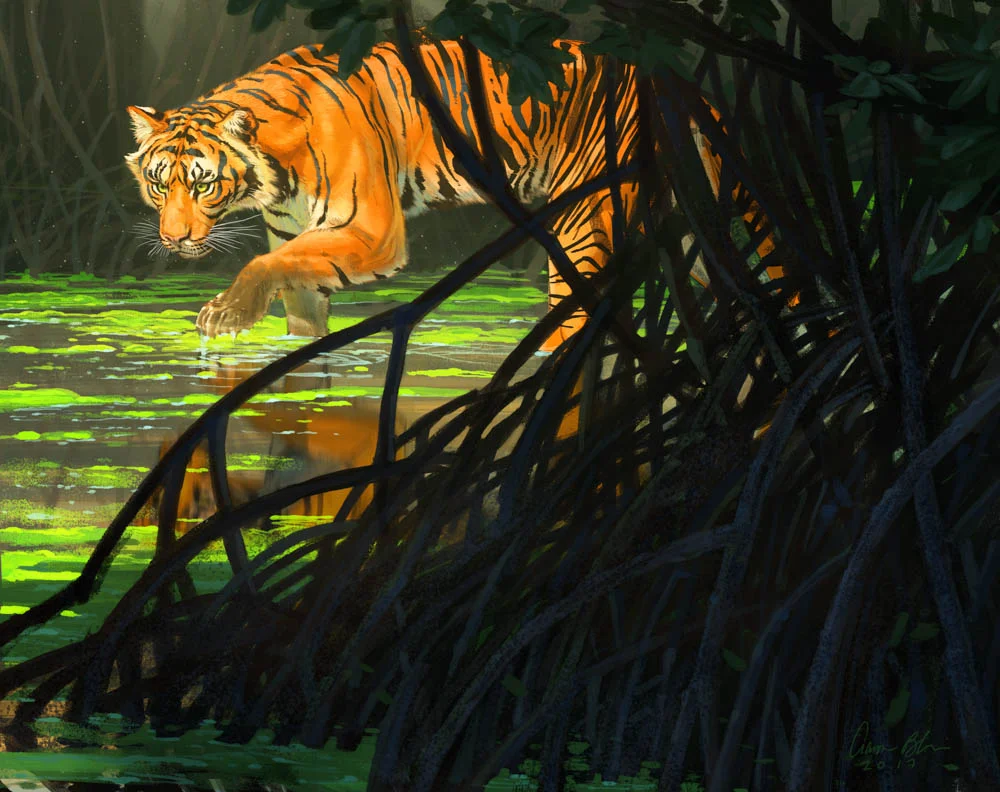 "Ghost of the Sunderbans" by Aaron Blaise (digital)