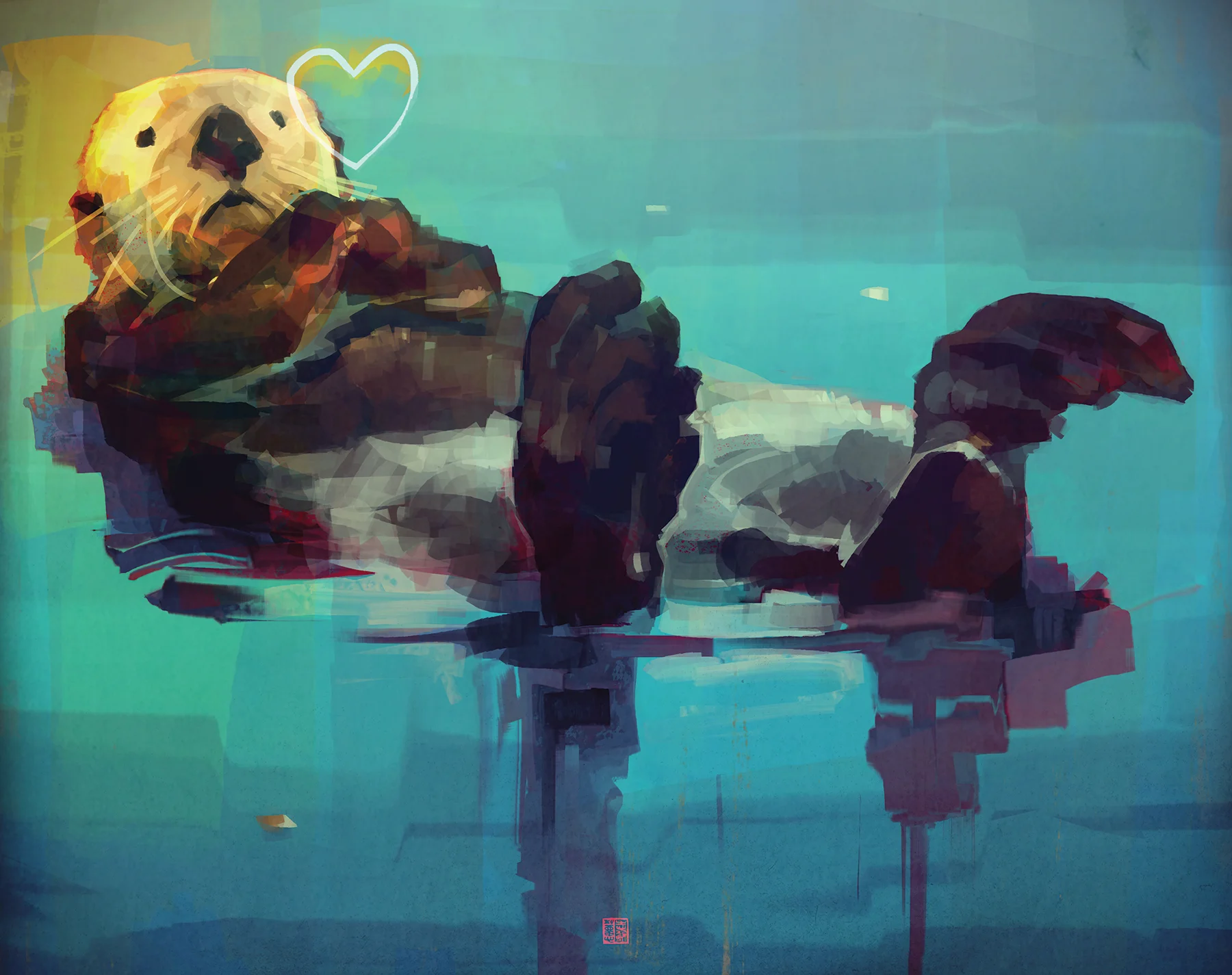 "Northern Sea Otter" by Thierry Doizon (Digital)