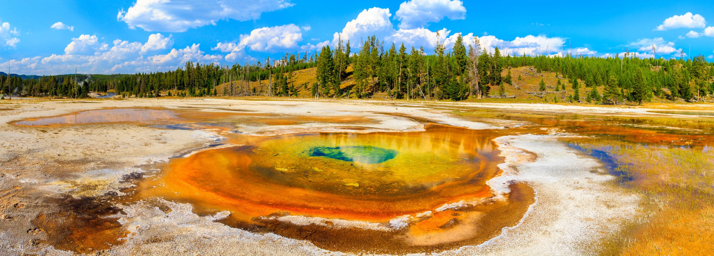 Chromatic Pool Panorama, Yellowstone National Park, Upper Geyser