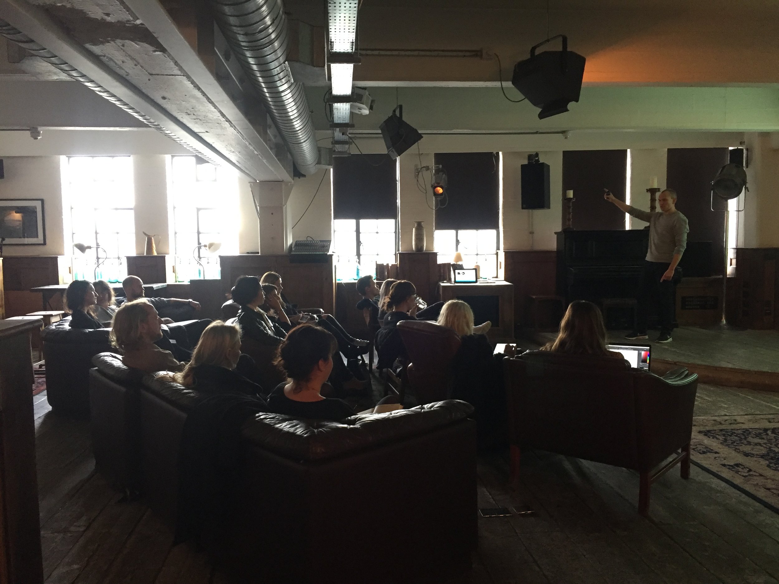 Peter Czapp of The Wow Company giving a talk at Shoreditch House