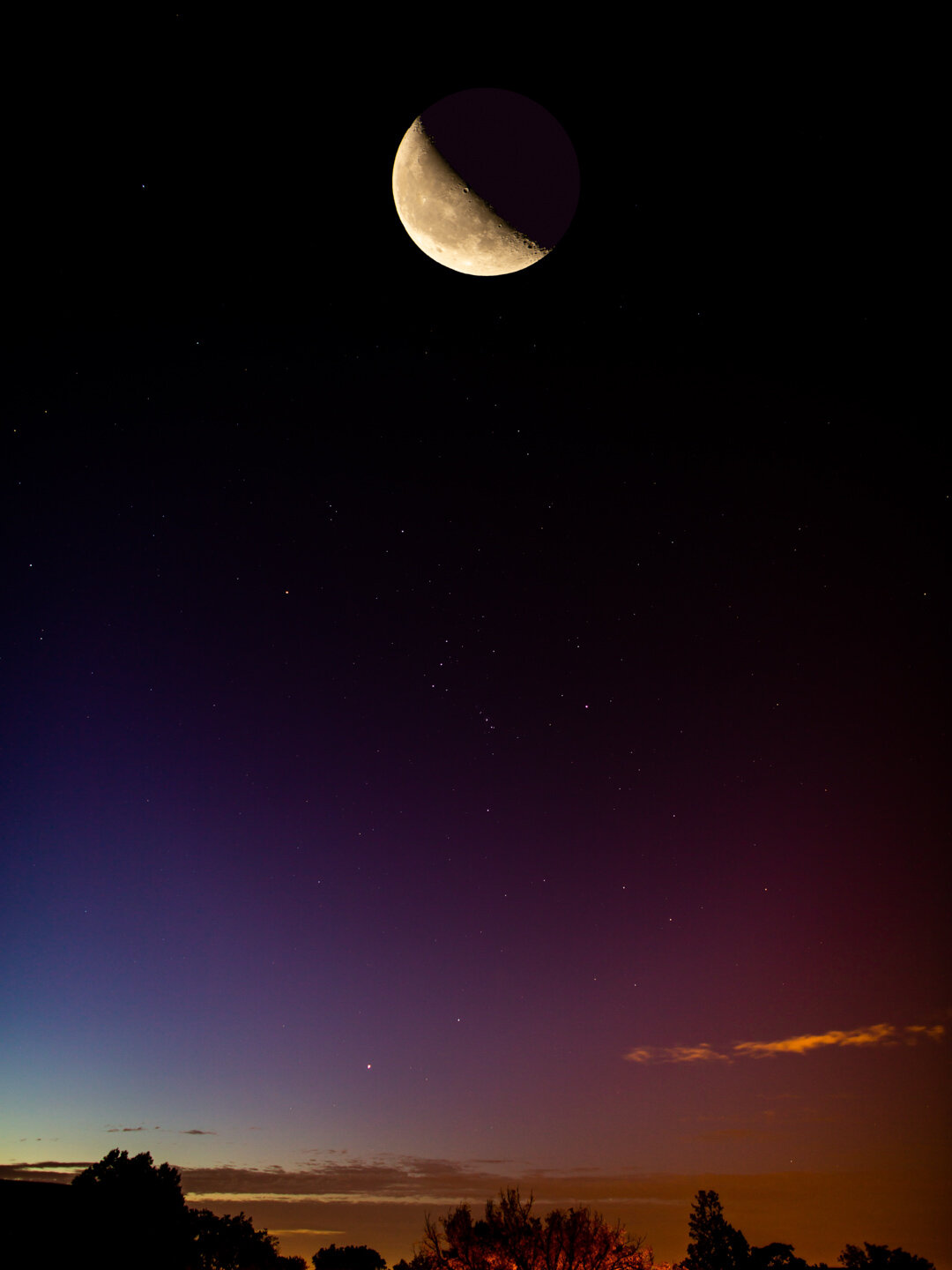 \ Quarter Moon over Orion \