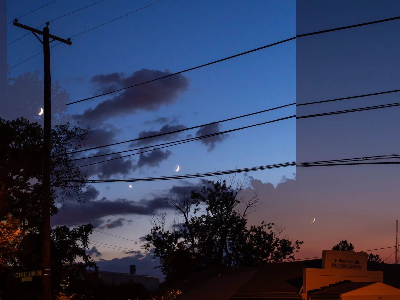 \ Waxing Crescent Moon with Venus \