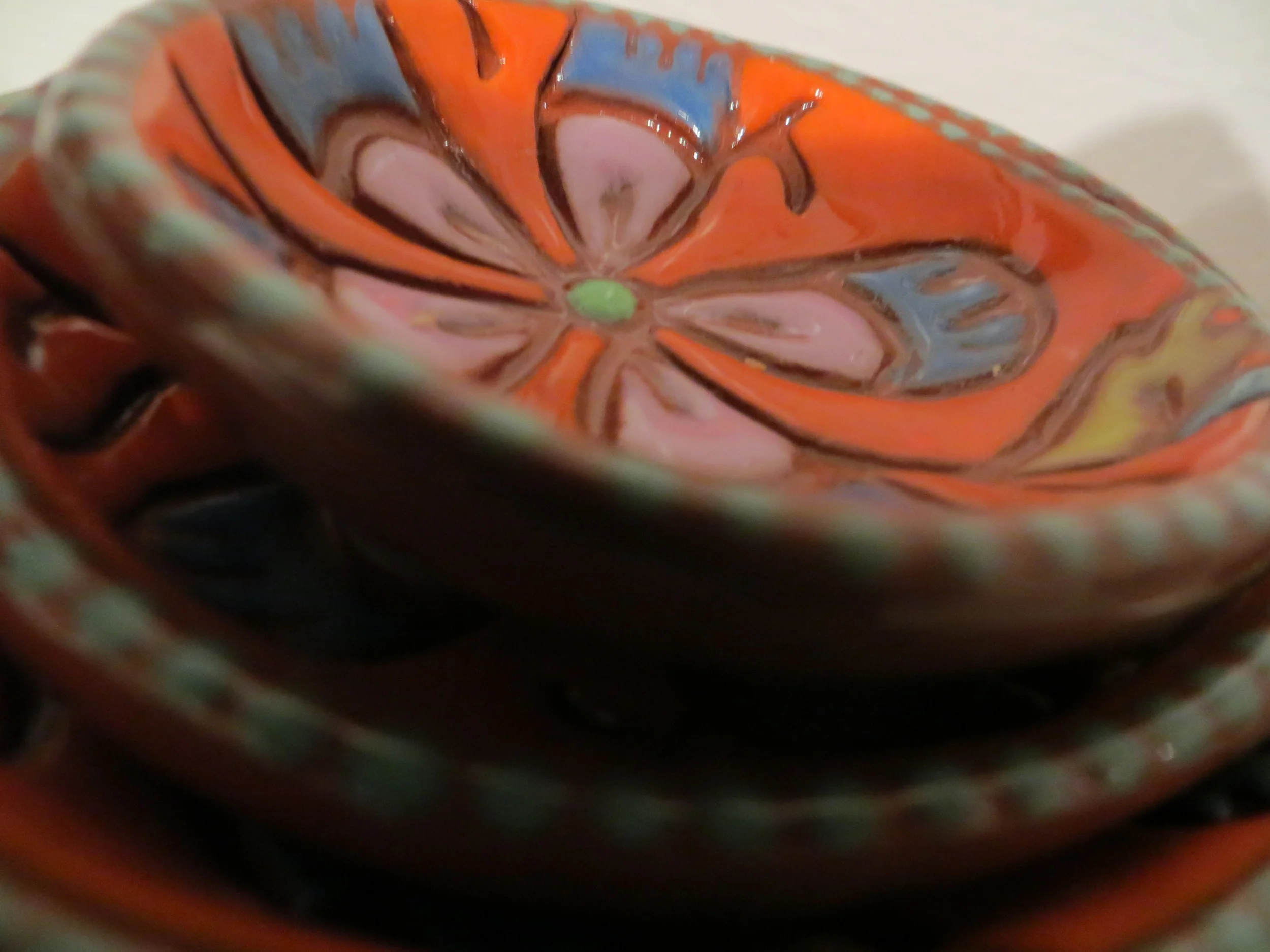 Orange, Nesting Rockpots by Daphne Verley