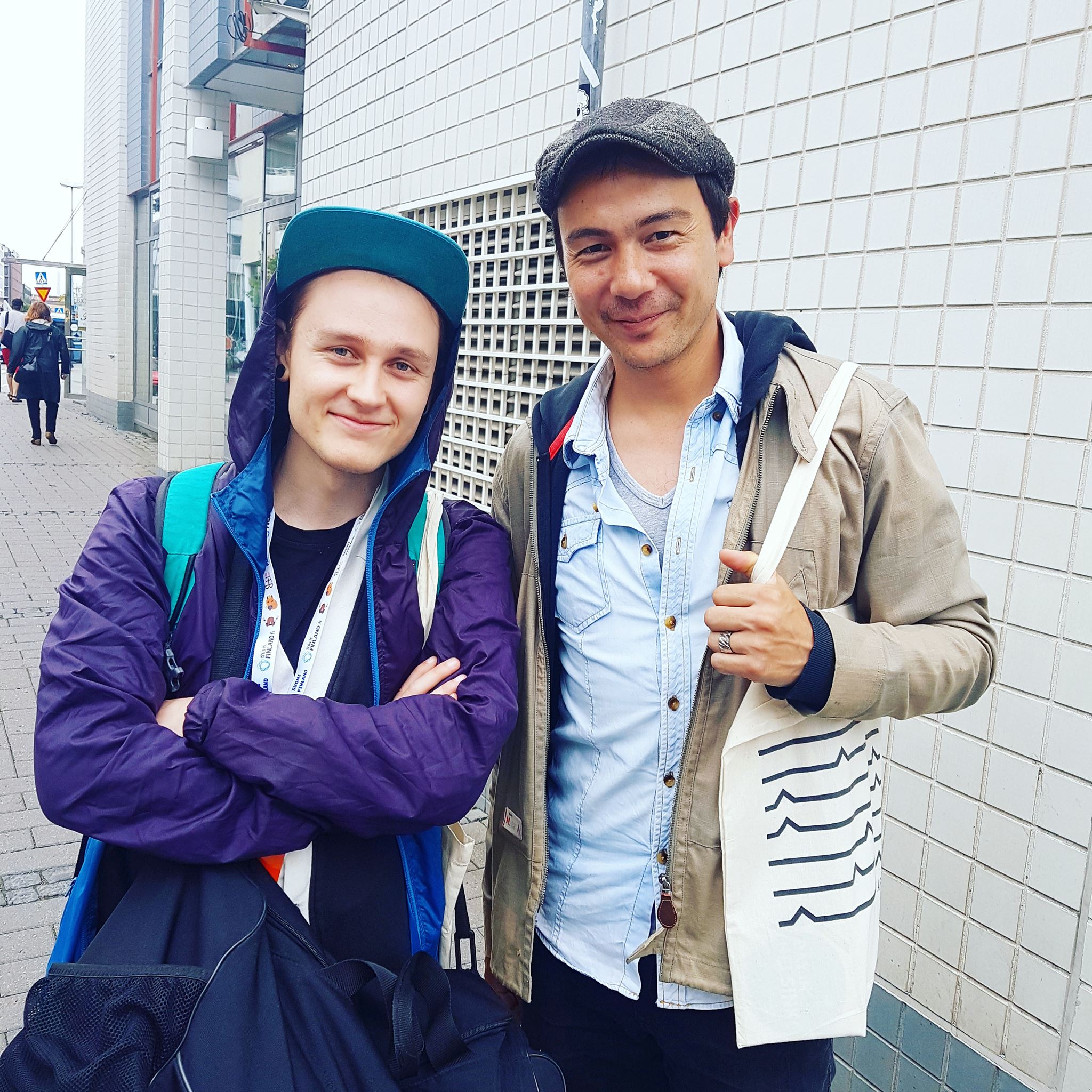 Justin Sweeting with producer and songwriter Karri Mikkonen.