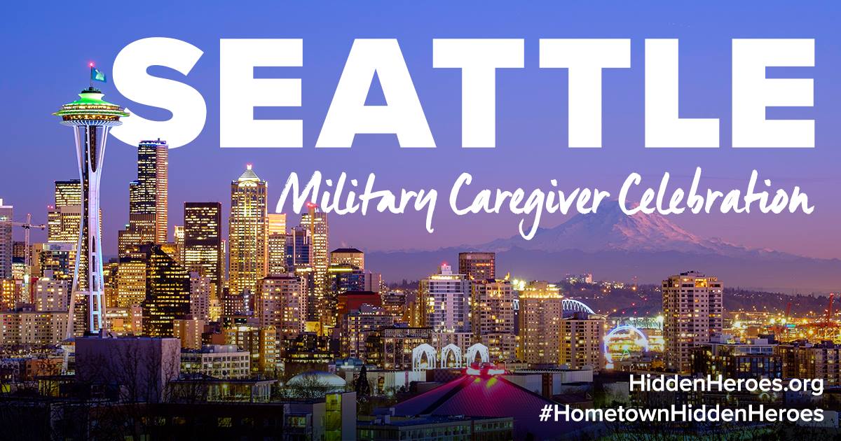 Seattle-area military caregiver celebration graphic.