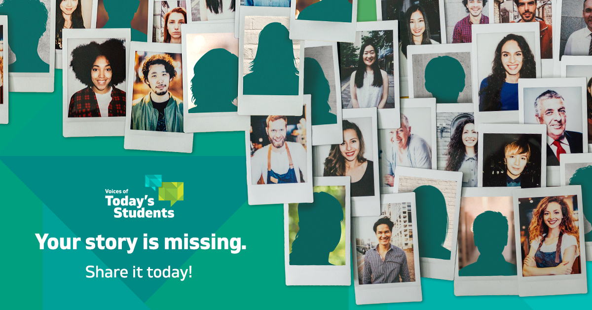 Missing Stories: By using a photo collage of a diverse group, the audience will be able to identify with someone, and picture their own face in the empty silhouettes. The goal of this graphic was to collect as many personal stories as possible.