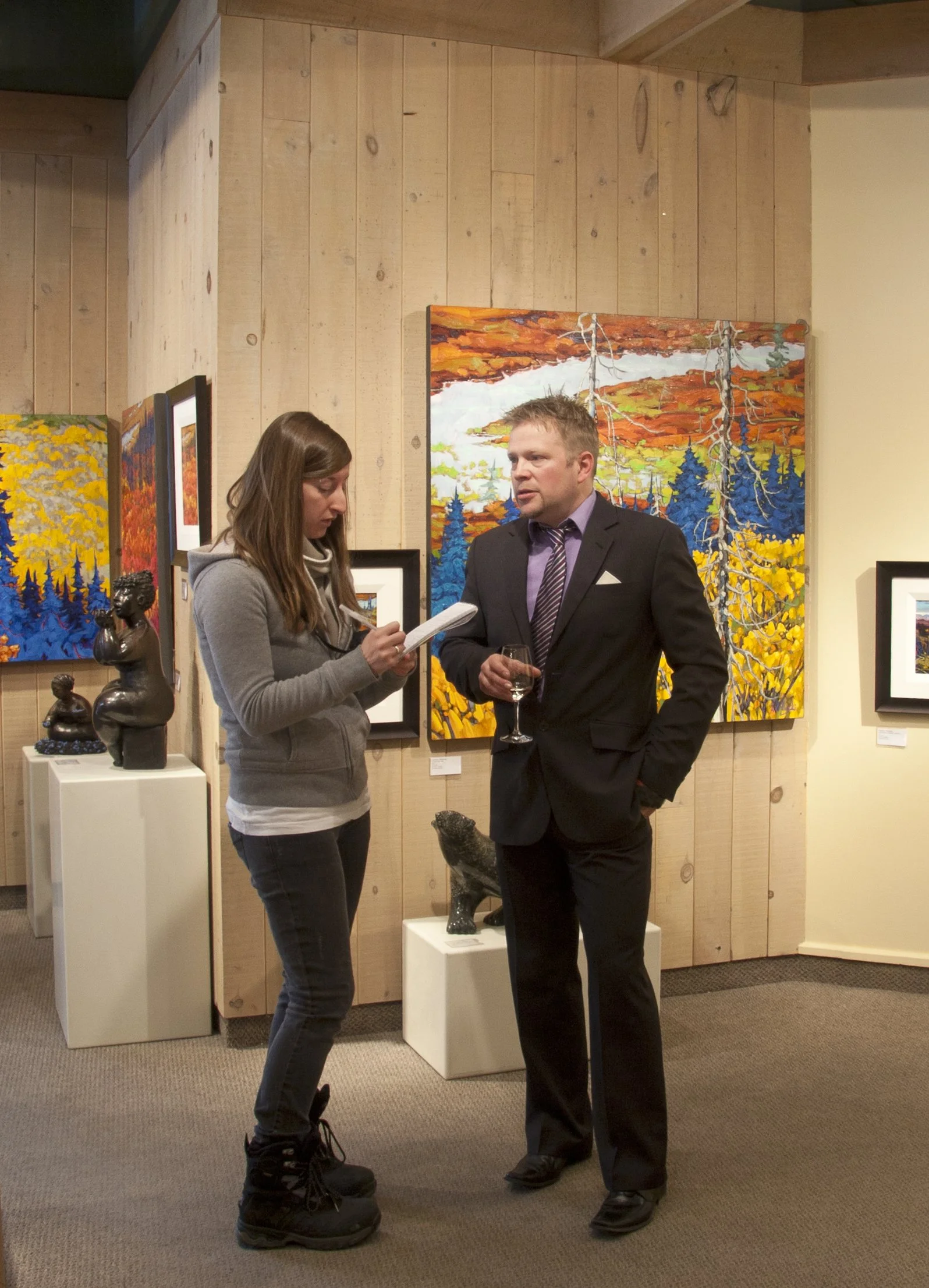 "Canadian landscape artist Dominik Modlinski exhibiting his original oil paintings at one of Canada's leading fine art galleries, reflecting more than two decades of established gallery representation."