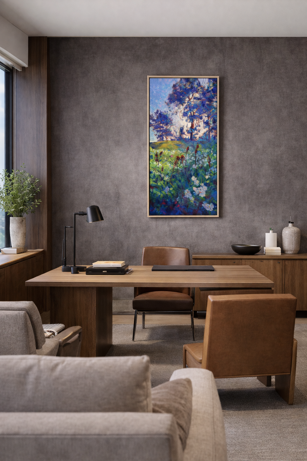 Modern executive office with vibrant painting.png