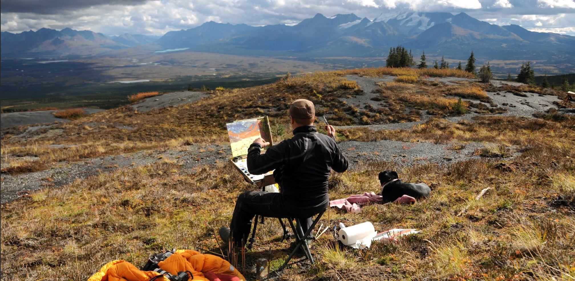 Original painting of Yukon mountains and northern wilderness by Dominik Modlinski