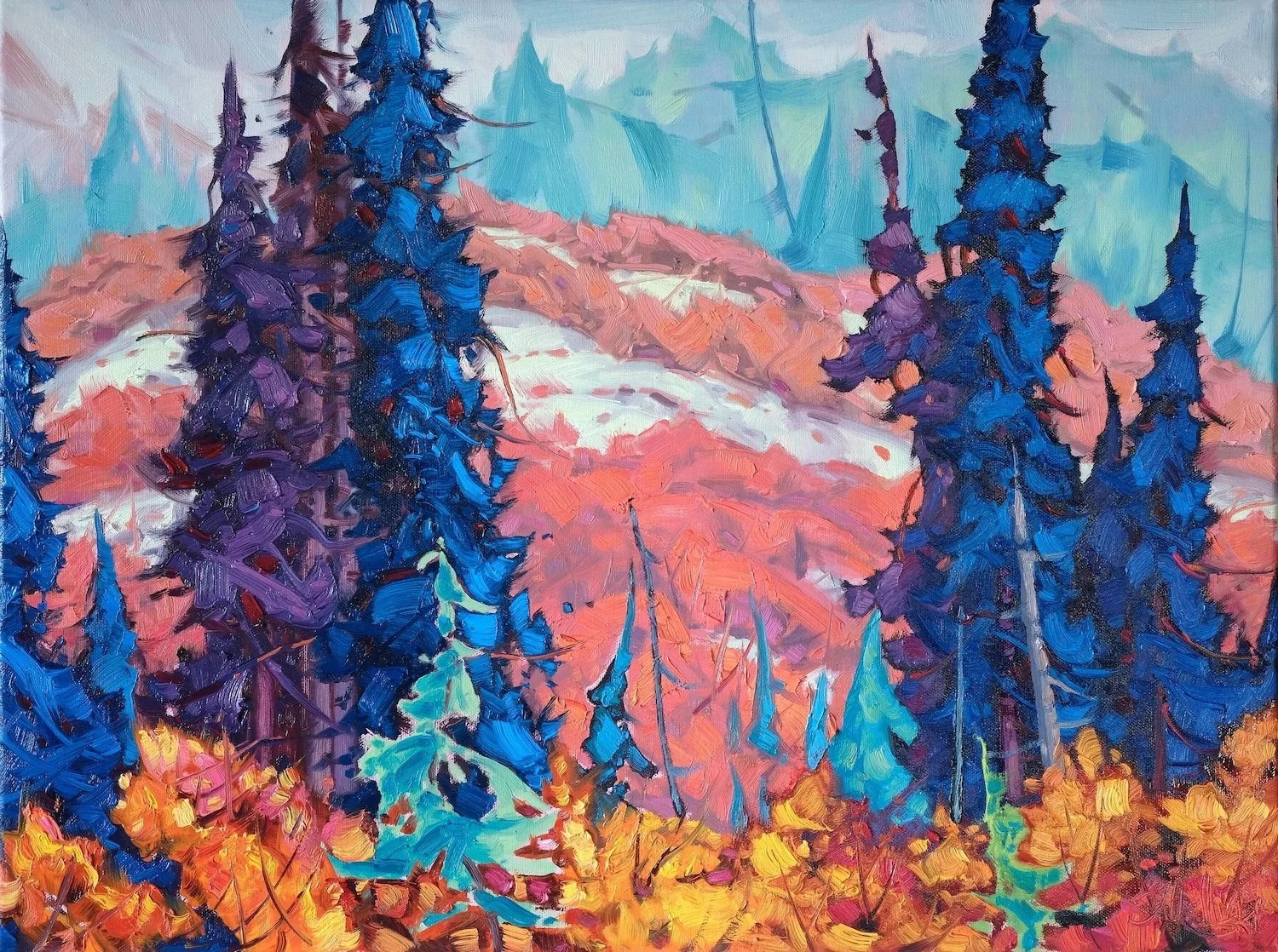 Students learning studio and plein air landscape painting techniques in a professional art workshop with Dominik Modlinski