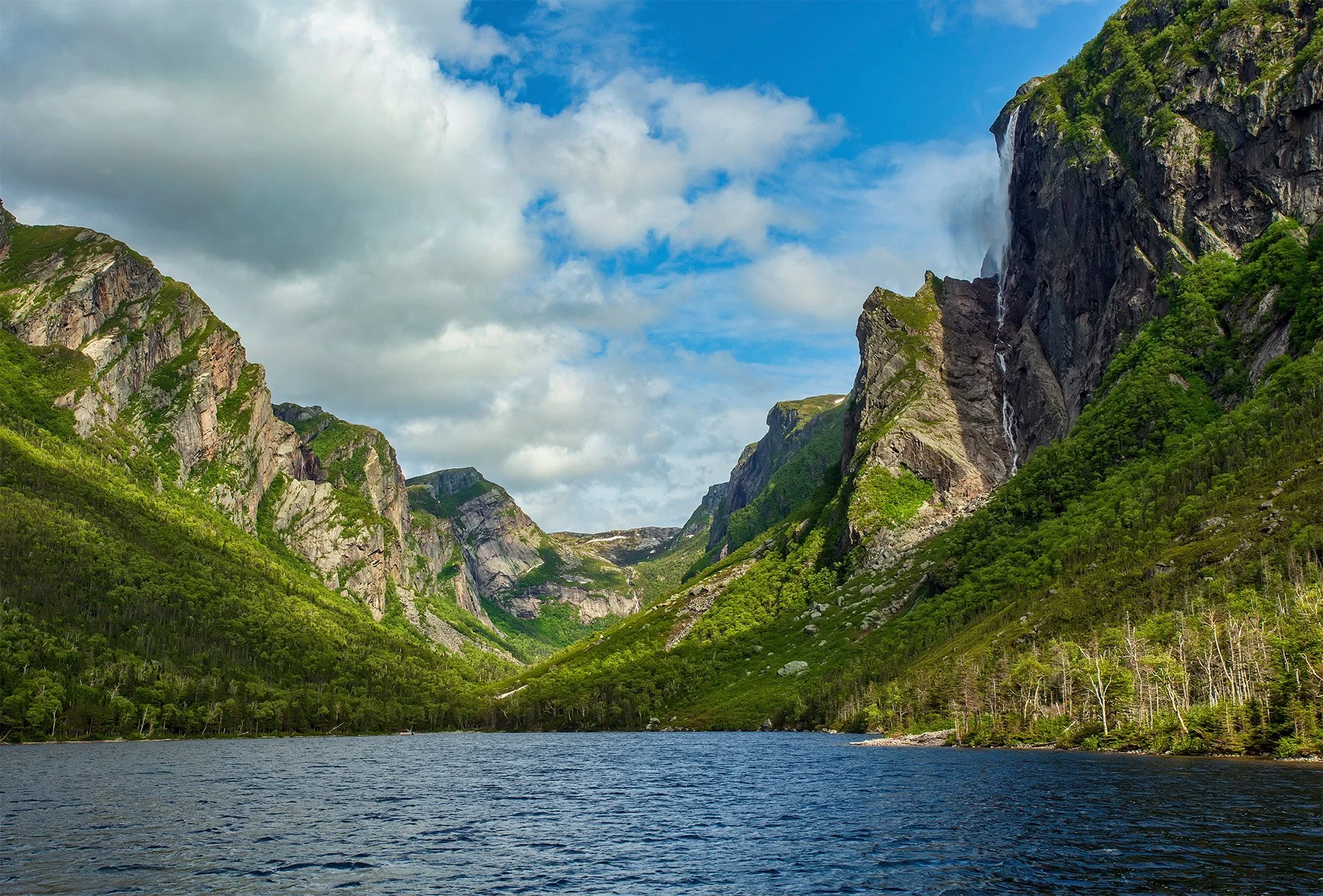 Plein air landscape painting workshop in Gros Morne National Park, Newfoundland, surrounded by dramatic mountains and wilderness scenery.
